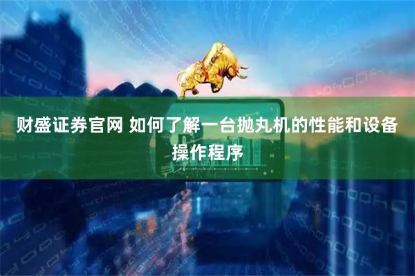 财盛证券官网 如何了解一台抛丸机的性能和设备操作程序